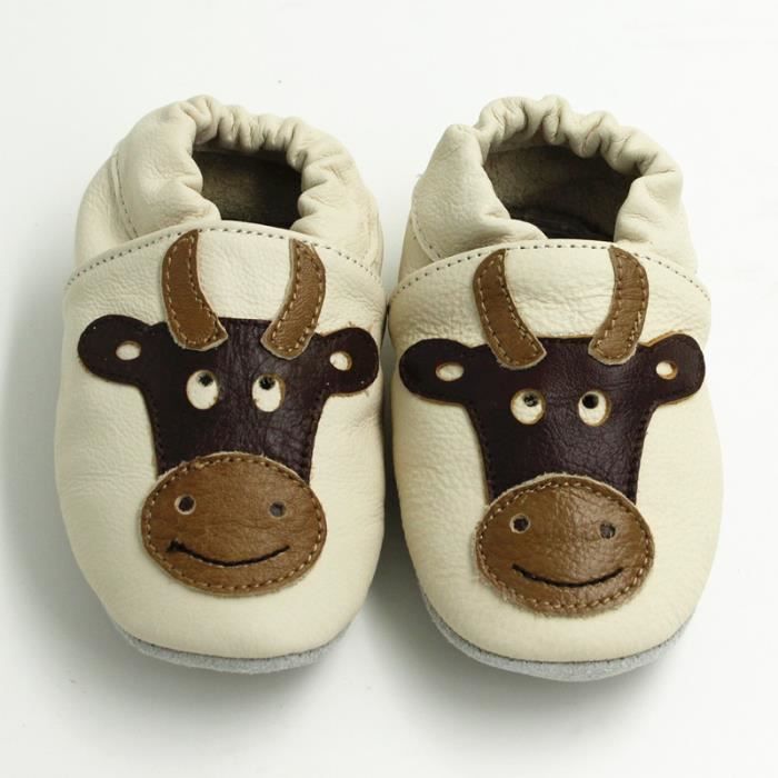 En Cuir Bebe Beaux Tete De Taureau Styles Mocassins Chaussures De Nouveau Ne Doux Nourrissons Sneakers Premiers Marcheur Pantoufles Beige Cdiscount