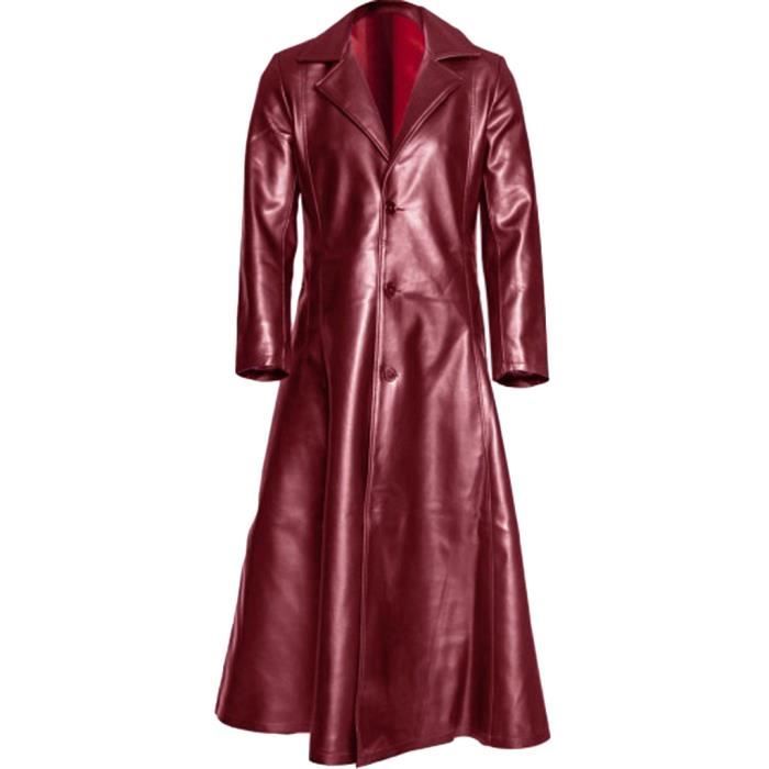 Manteau long 2025 rouge homme
