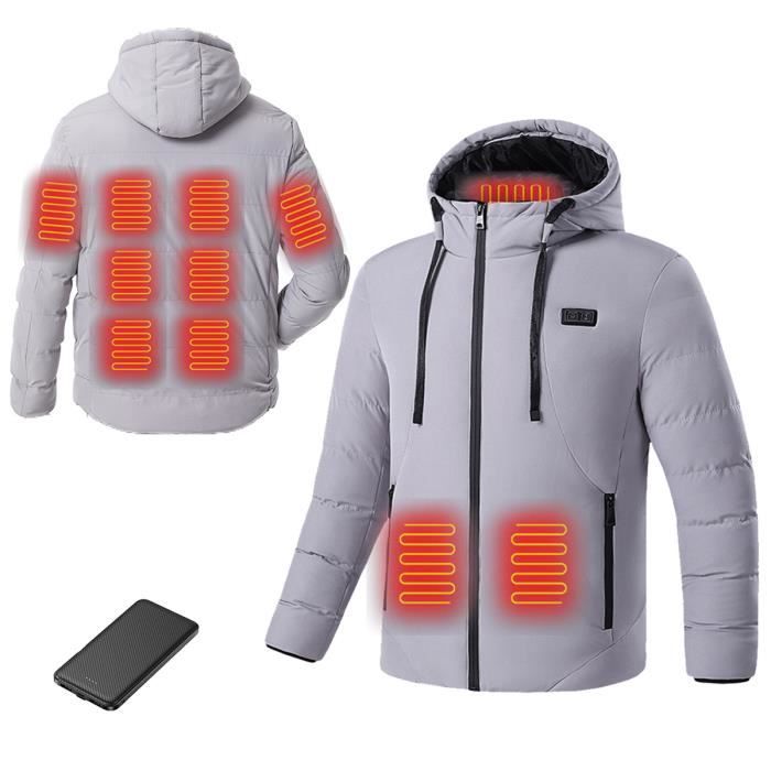 Veste Chauffante Élégante Pour Hommes Avec Poches, Veste À Capuche À Manches  Longues Respirante Et Active À Fermeture Éclair Pour Activités Extérieures  Hivernales, Mode en ligne