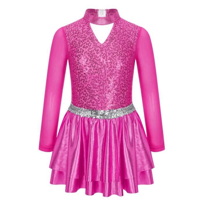 YONGHS Robe Danse Moderne Jazz Fille Enfant Costume Paillette