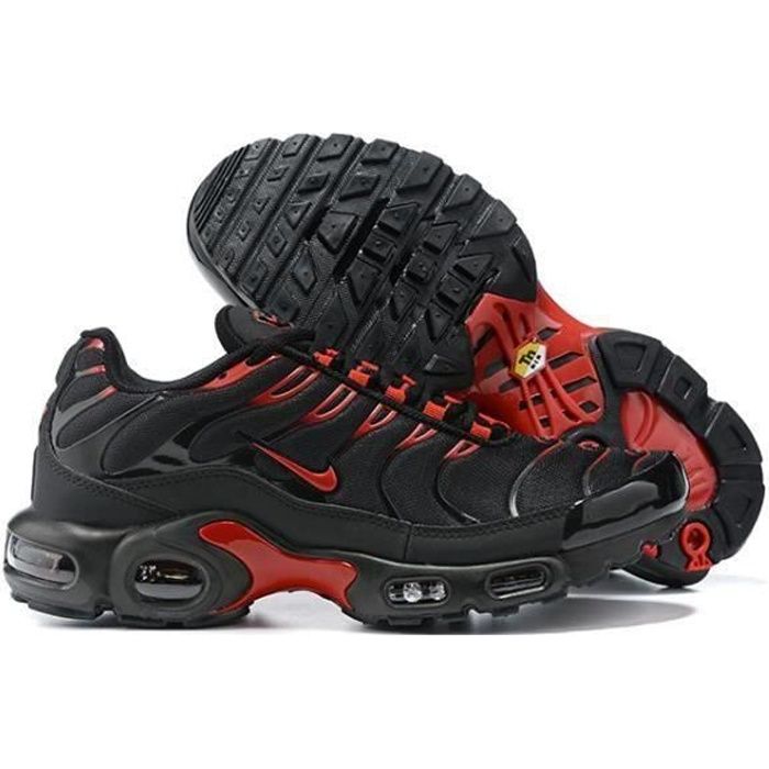 Baskets tn Plus Homme Chaussures Entra nement de Sport Noir Rouge