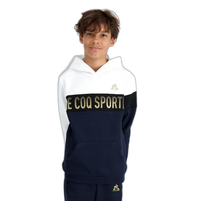 Sweat capuche enfant Le Coq Sportif Noel N 1 bleu nuit blanc