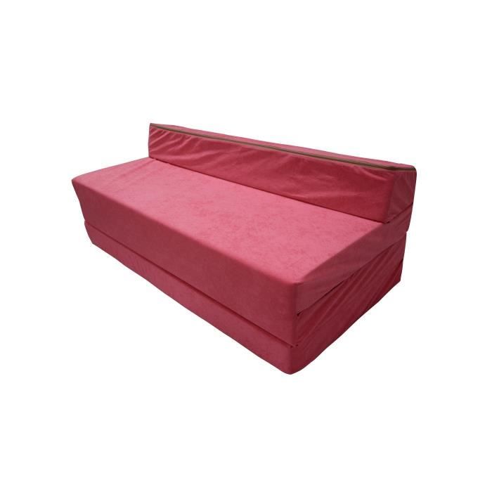 matelas pliant sofa pour adultes et enfants - natalia spzoo - rose - mousse - ferme - 120 x 200 cm