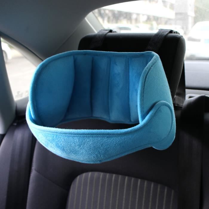 Support De Tête Pour Bébé En Voiture AIPINQI - Protection De La Tête Et Du Cou, Sangle Réglable, Coton Respirant, Bleu