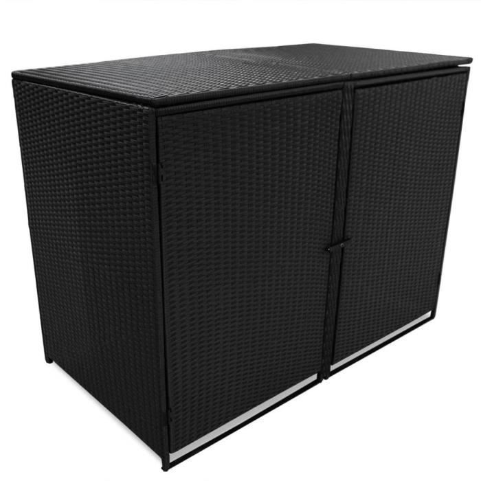 Haute Qualite Abris Pour Poubelle Double Resine Tressee Noir