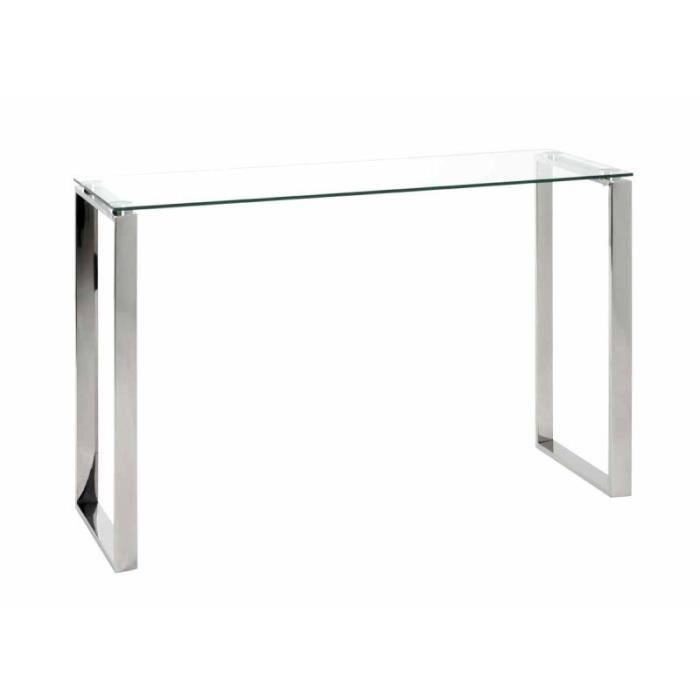 Console d'entrée design hytin 120cm - Paris Prix - Métal Inox - Argent Brillant - Moderne & Tendance