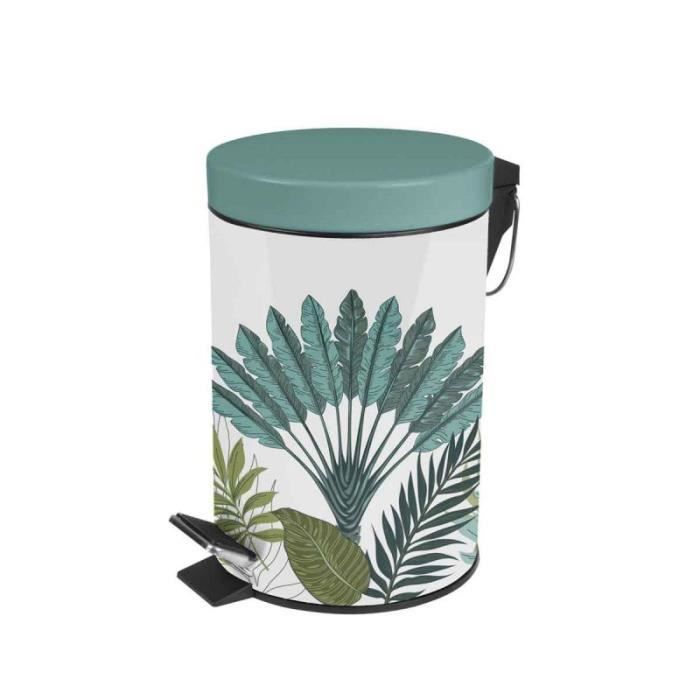 Poubelle De Salle De Bain Métal 3L - Couleur Framboise - Avec Pédale - Design Rond Et Moderne