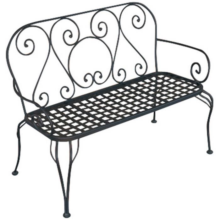 Banc De Jardin De 3 Places En Fer Forge Coloris Noir Dim H 88 X L 120 X P 61 Cm Achat Vente Banc D Exterieur Banc De Jardin De 3 Places Cdiscount