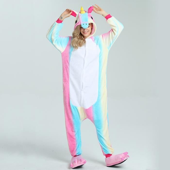 Kigurumi Licorne Adulte Pyjama Grenoulliere Licorne Femme Homme
