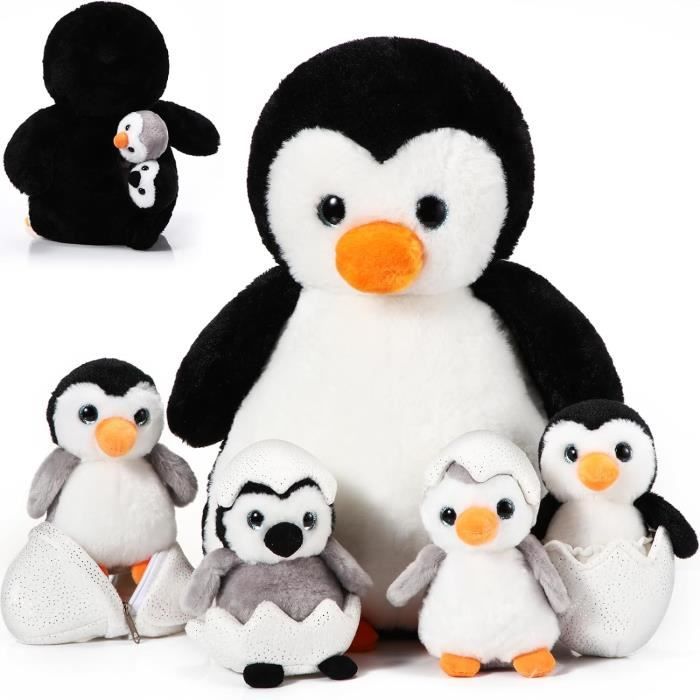 JAWSEU Peluche Pingouin Kawaii – Oreiller Doux En PP – 3 Tailles Et 2 Couleurs – Câlin, Décoration Et Cadeau