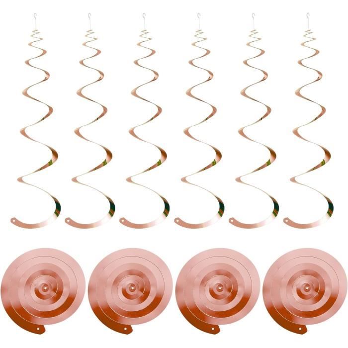 30 Spirales Décoratives Dorées Chiffre 50 - Guirlande Plafond Anniversaire, Mariage, Fête - Double Spirale Suspendue - 3