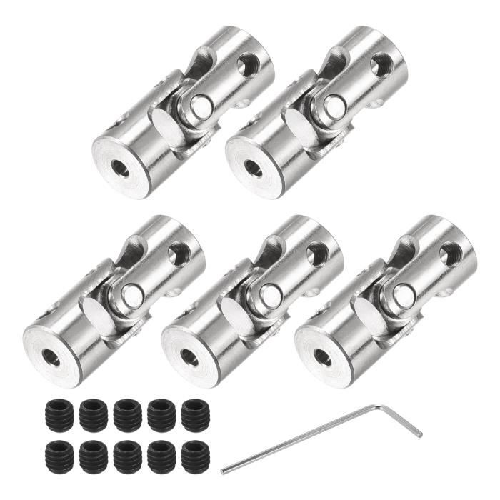 Accouplement Universel Joint De Cardan 8mm à 8mm - Coupleur Arbre Rotatif L35xD14 Avec Vis Et Clé Pour Modèles RC, Imprimantes 3D