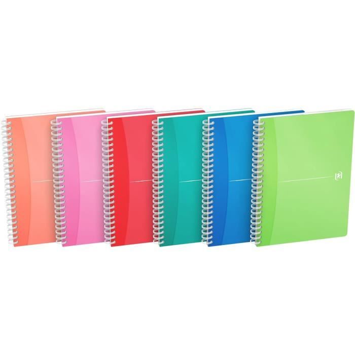 Cahiers à Spirales Oxford My Colours - Lot De 5 A4 100 Pages | Couvertures Colorées Et Papier Haut Gamme