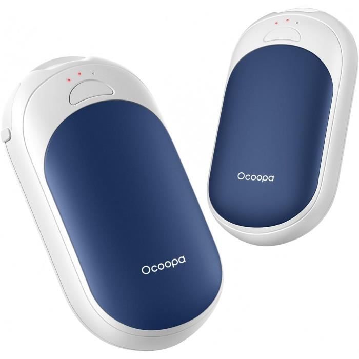 OCOOPA Chauffe-Mains Rechargeables Magnétiques – Lot De 2 Ultra Fins (1,85 Cm, 65g), 5000 MAh, 52°C, Idéal Ski, Camping, Randonnée