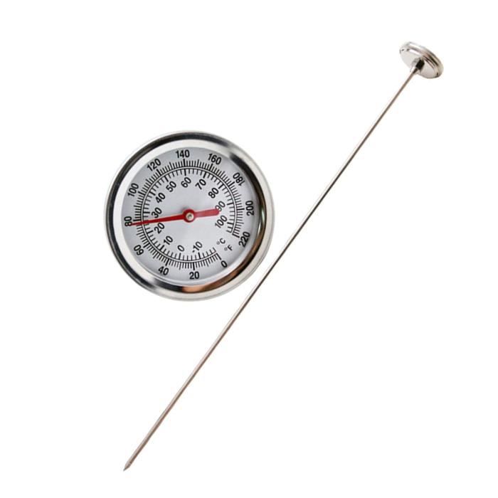 QWORK® Theroètre à Friture En Acier Inoxydable 304 Theroètre à Gril 290°C/550°F Avec Sonde