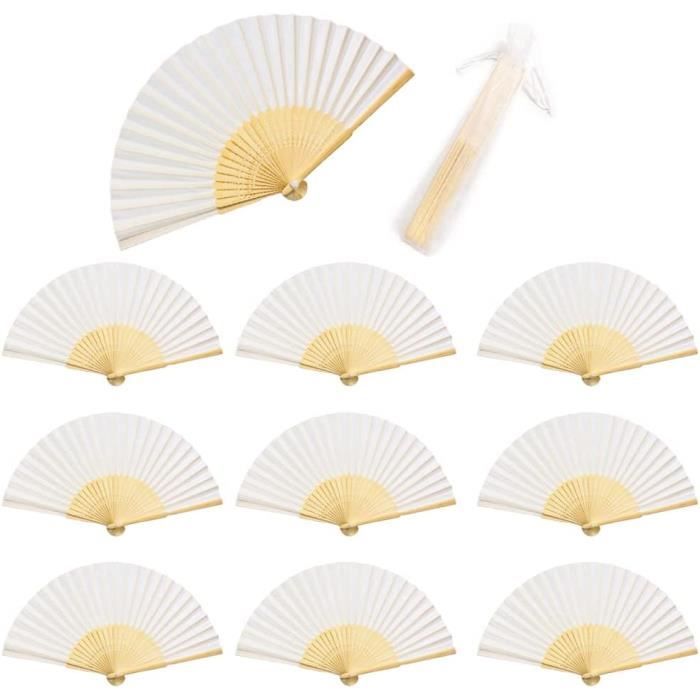 Purpledi Lot De 20 Eventails Mariage Blanc Pliants En Forme De Cœur – Ventilateurs Mariage Élégants En Bois Et Papier, Cadeaux Invités, Décoration Fête & DIY
