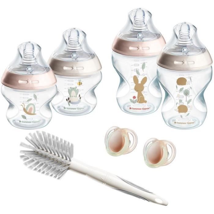 Tommee Tippee - Biberons Coffret Naissance Closer to Nature , Tétine Anti-Colique - Violet Bleu