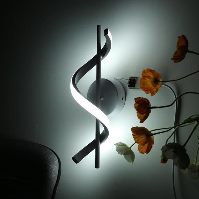 Applique Murale Interieur, 16W Appliques LED Design Courbe, Lampe Murale Moderne En Acryliquel Pour Chambre, Blanc, Lumière Blanche Chaude | Leroy Merlin