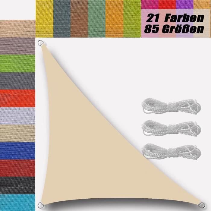 Voile D'ombrage Imperméable 3m X 8m - Rectangulaire, Polyester Oxford 180 GSM - Bloque 95% UV - Avec Anneaux Et Corde - 5