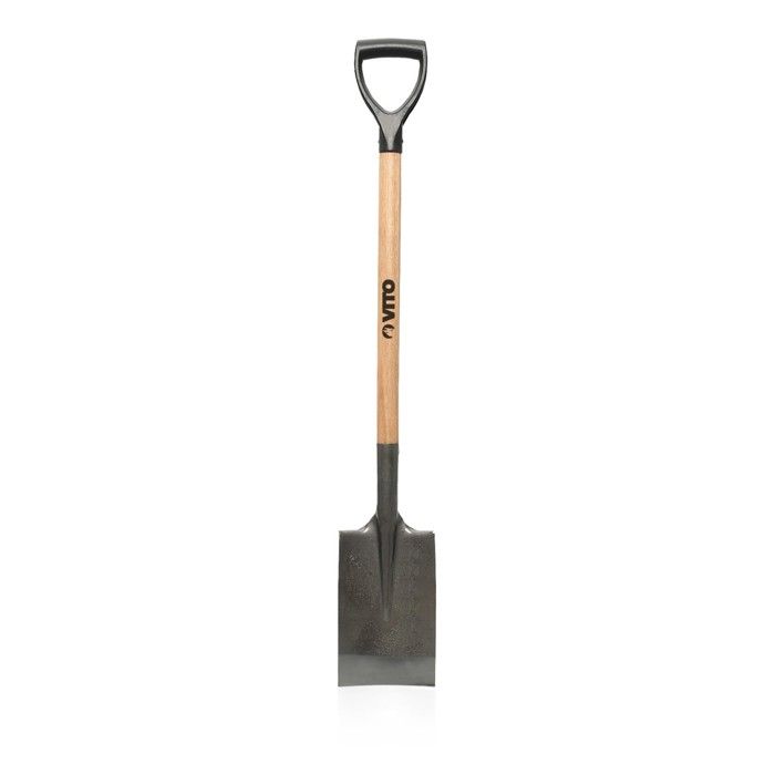 Bêche à rebord Acier Trempé Manche en Bois Poignée ergonomique VITO ...