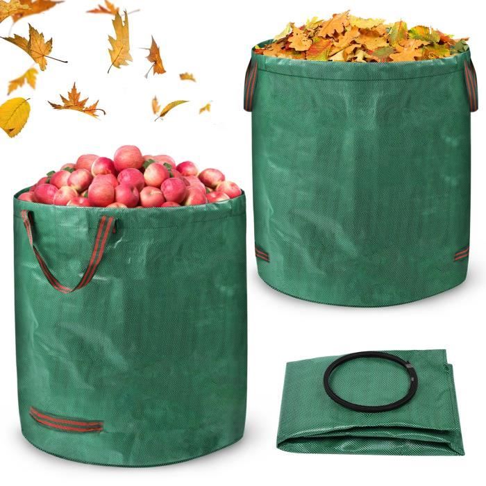 Sacs De Jardin Réutilisables Avec Couvercle - Lot De 2 - 272 Litres - En Polypropylène Imperméable Et Résistant