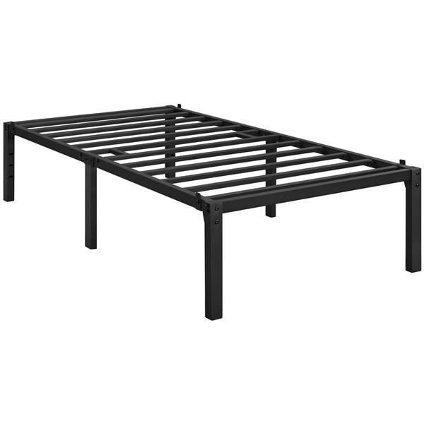 Cadre de lit - YAHEETECH - Lit Simple en Métal - Noir - 90x200 cm - 160 kg