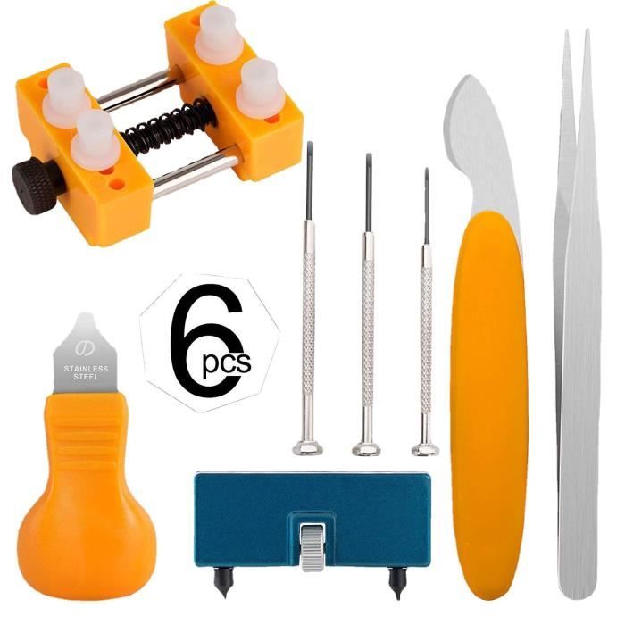 8Pcs Outil Changement Pile Montre Kits-Ouvre Boitier Montre