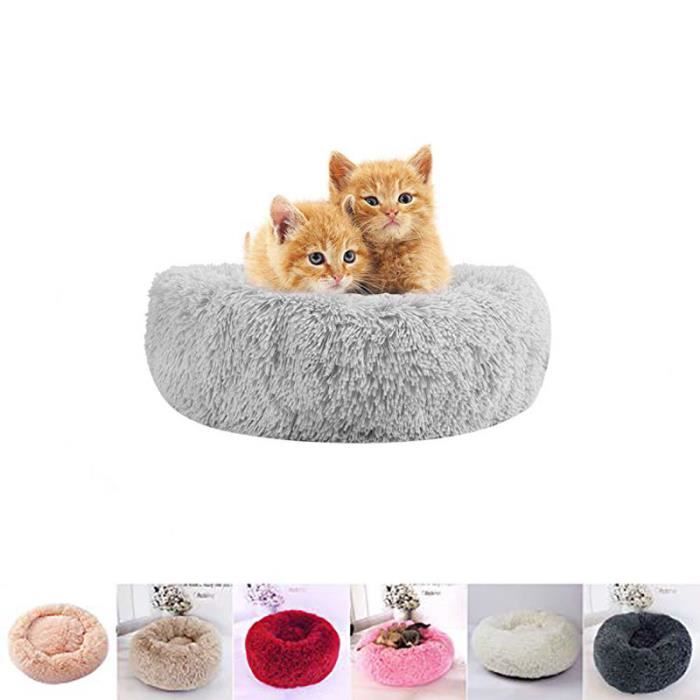 Meilleurs prix pour Yolistar Panier Rond pour Chien et Chat en Peluche Douce et Confortable pour Dormir en Hiver - Gris Clair - 50cm