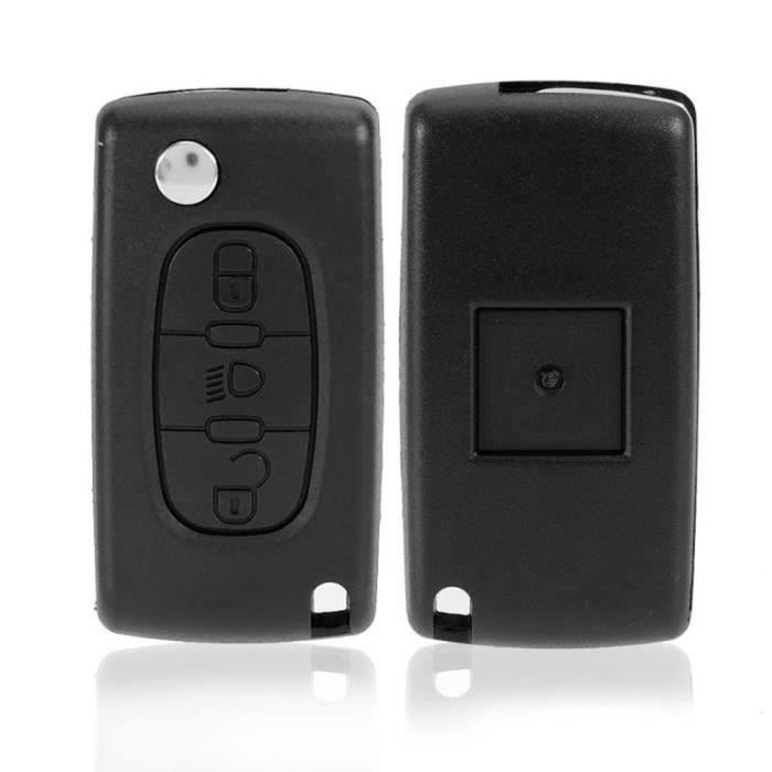 Sans Marque Étui Pour Clé De Voiture Peugeot 3 Boutons En Cuir Veritable 494711