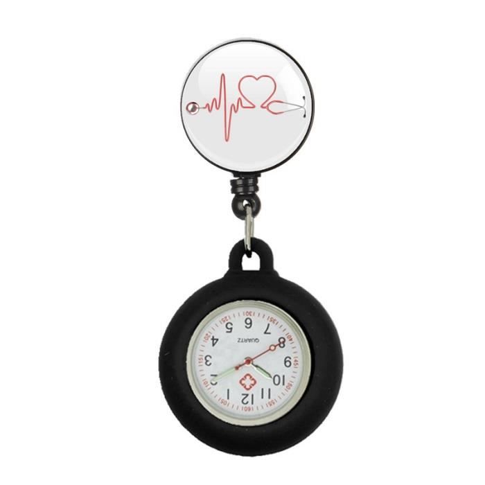 Montre Infirmière PINIDOUS - Lumineuse - Étanche 3ATM - Silicone Confort - Cadeau Bracelet