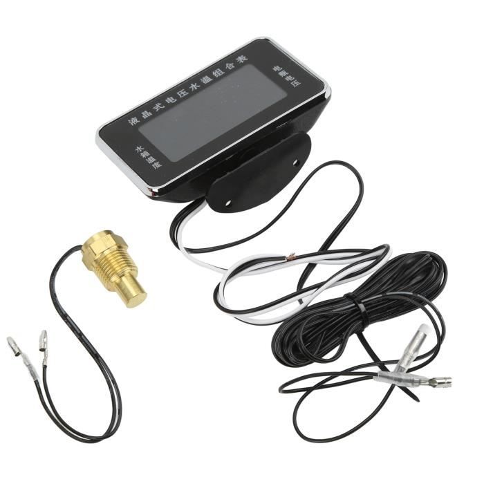 ROSEBEAR - Voltmètre & Thermomètre Digital Pour Batterie 12V - Moniteur LED Pour Voiture, Moto, Utilitaire