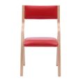 Lot de 2 Chaise pliante jardin Chaise de salle à manger pour salon cuisine simple et romantique, rouge-1
