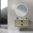 LuxuryBain - Meuble de salle de bain simple vasque 100cm bois et vert avec miroir led LB-1002-100-1