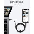AUKEY Câble USB C vers Lightning,2M Certifié MFi Câble Lightning Charge Rapide Power Delivery Compatible avec iphone CB-CL03-1