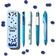 BIC Summer Blue Box : Stylo gel (0,7 mm), Porte-mines, Stylo bille 4 couleurs (1,00 mm), Surligneur - Bleu, Lot de 4-1
