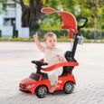 Porteur pour enfant Mercedes rouge avec coffre, klaxon et effets musicaux-1