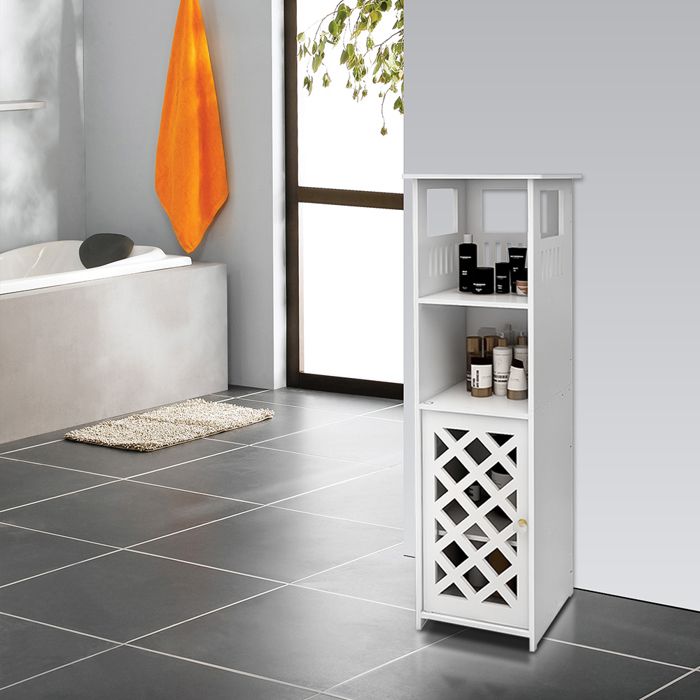 78 22 22cm Rangement Salle De Bain Porte Diamant Double Etag res Blanc 