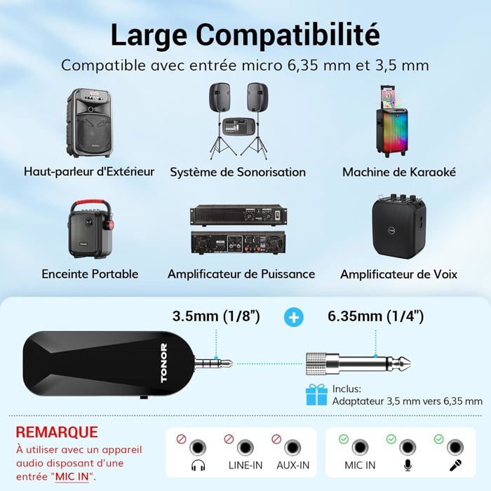Micro sans Fil,Microphone sans Fil Casque UHF avec 20 Canaux,Micro ...