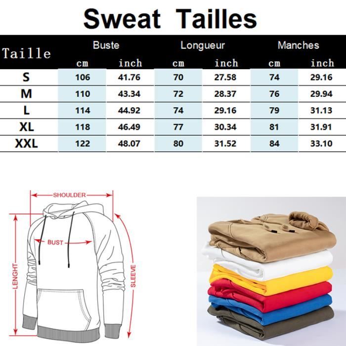 YuKaiChen Sweat à Capuche Pour Homme - Manches Longues