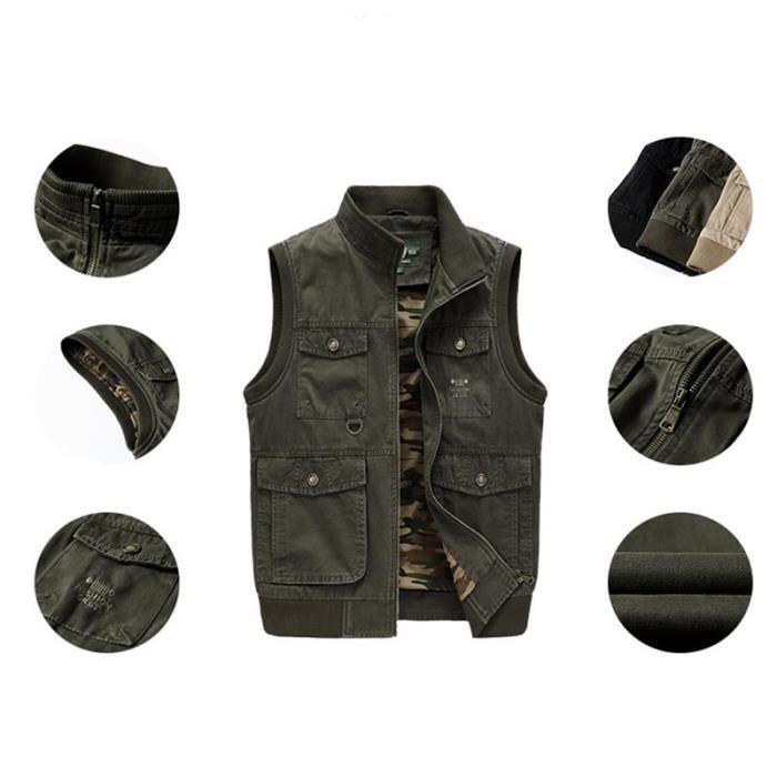 Gilet sans manche hotsell homme multipoches cuir