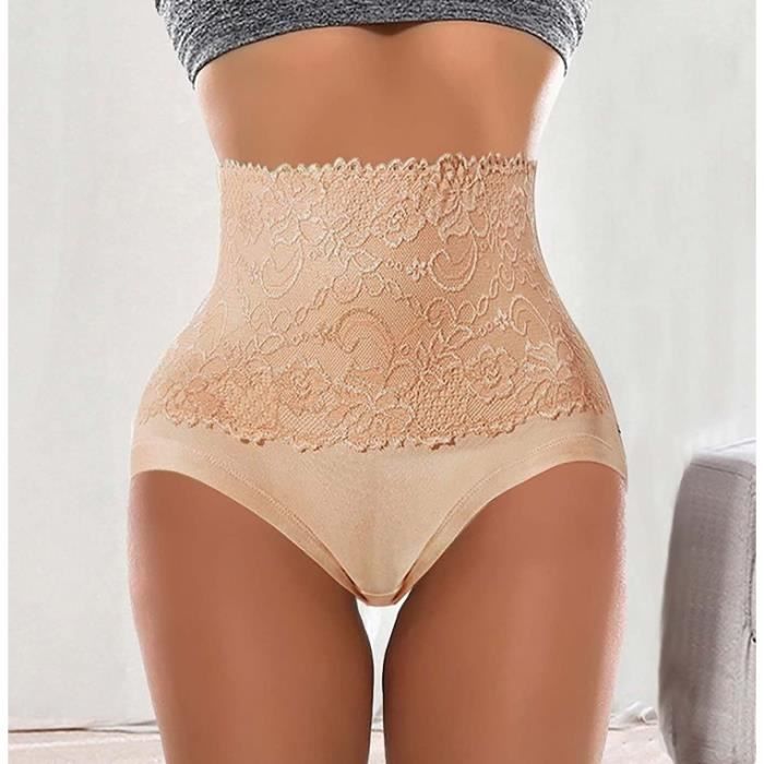 Culotte Dentelle Femme Taille Haute Slip Sexy Moulant Tanga sans
