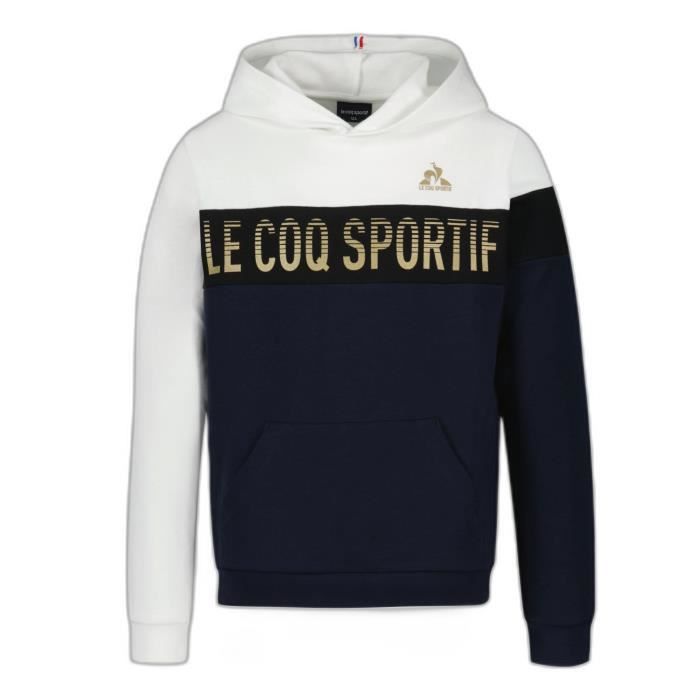 Sweat a capuche enfant Le Coq Sportif Noel N 1 bleu nuit blanc noir 12 ans Bleu nuit blanc noir Cdiscount Pret a Porter