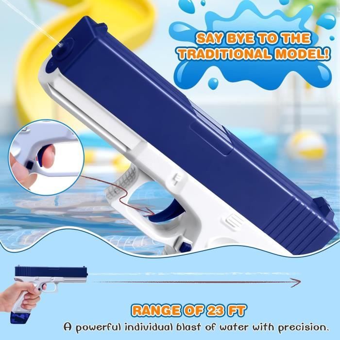Pistolet à Eau Électrique Balakaka - Portée 26-39 Pieds (8-12 M) - Réservoir 500 Ml + Chargeur 50 Ml - Rechargeable - Pour Enfants Et Adultes