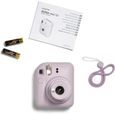 Fujifilm instax Mini Appareil Photo instantané 12, Exposition Automatique avec Objectif Selfie intégré, Violet Lilas-2