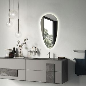 Miroir Salle De Bain LED Asymétrique 100x80 Cm - Anti-buée, 3 Couleurs, Gradation, Mémoire, IP44 - 5