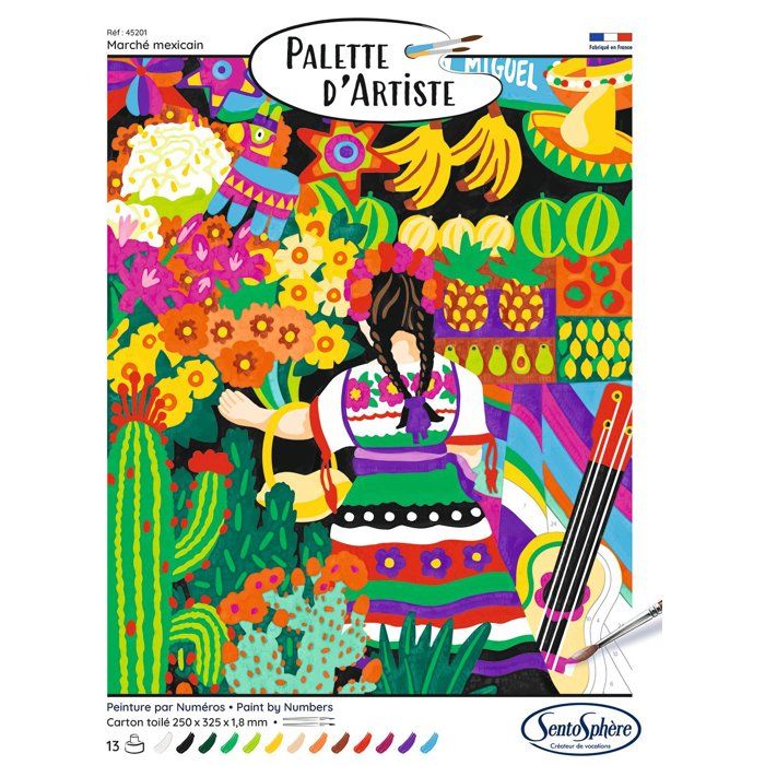 SentoSphère COLORIZZY – Peinture Par Numéros Perruches – Kit Enfant 6+ – Fabriqué En France – Éco-conçu