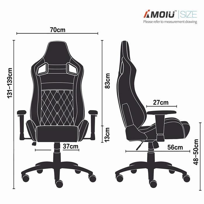 AMOIU Chaise Gamer Fauteuil Gamer Racing Chaise de Bureau
