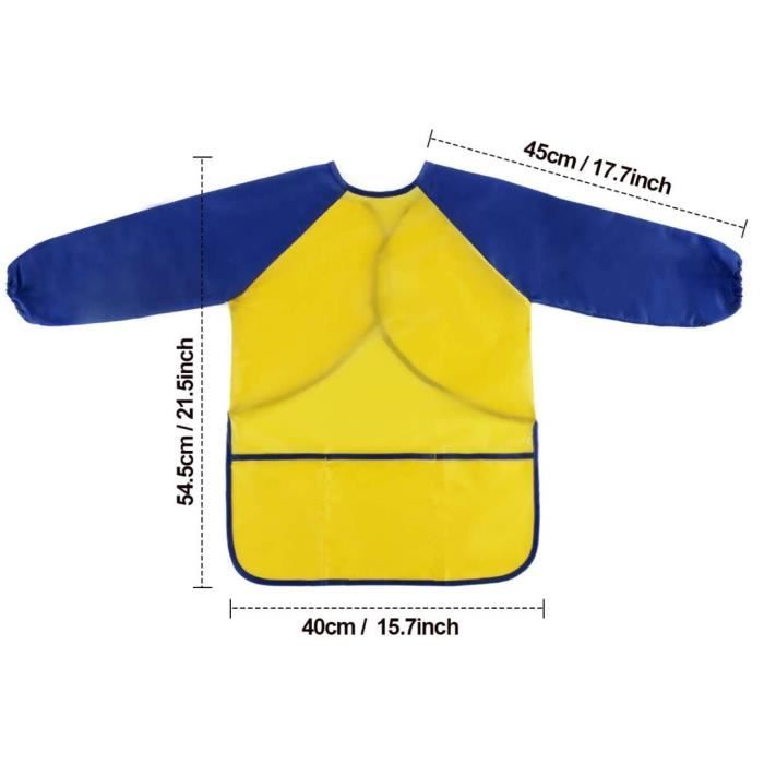Tablier - Enfant - 2 pcs - Imperméable - 3 Poches - Jaune et Bleu Tablier - Enfant - 2 pcs - Imperméable - 3 Poches - Jaune et Bleu