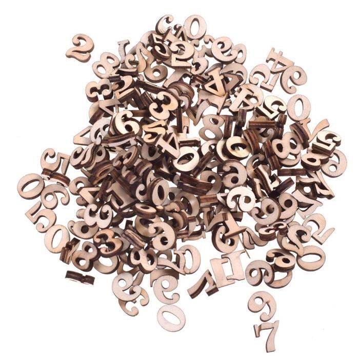 Lot De 204 Lettres Et Chiffres En Bois Brut - 104 Lettres De L'alphabet