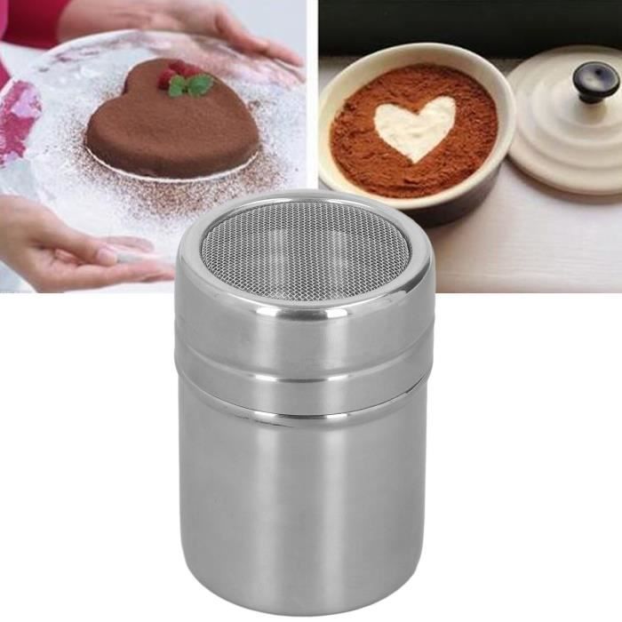 Lodokdre Lot de 2 épandeurs de farine de sucre avec couvercle pour saupoudrer de cacao, poudre de , farine, assaisonnement, gâteau, cuisson de la farine, tamis